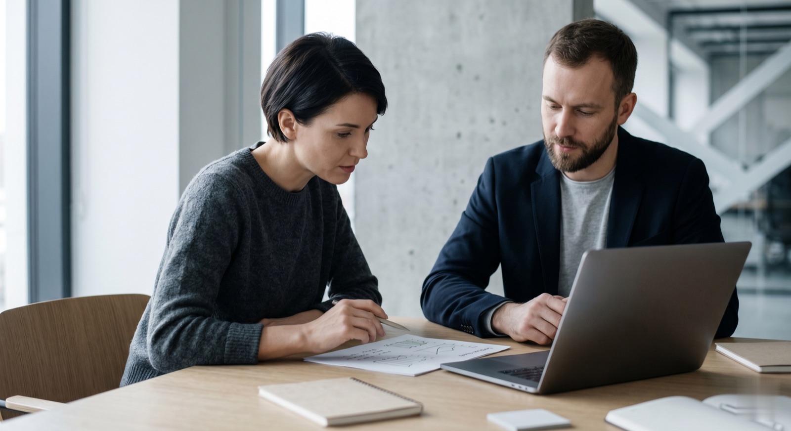 Two operators reviewing a Commercial Opportunity Sprint plan
